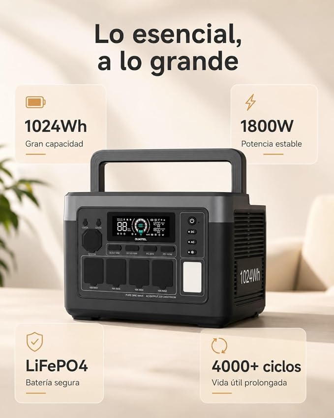 OUKITEL P1000PLUS: estación portátil de 1024 Wh y 1800 W